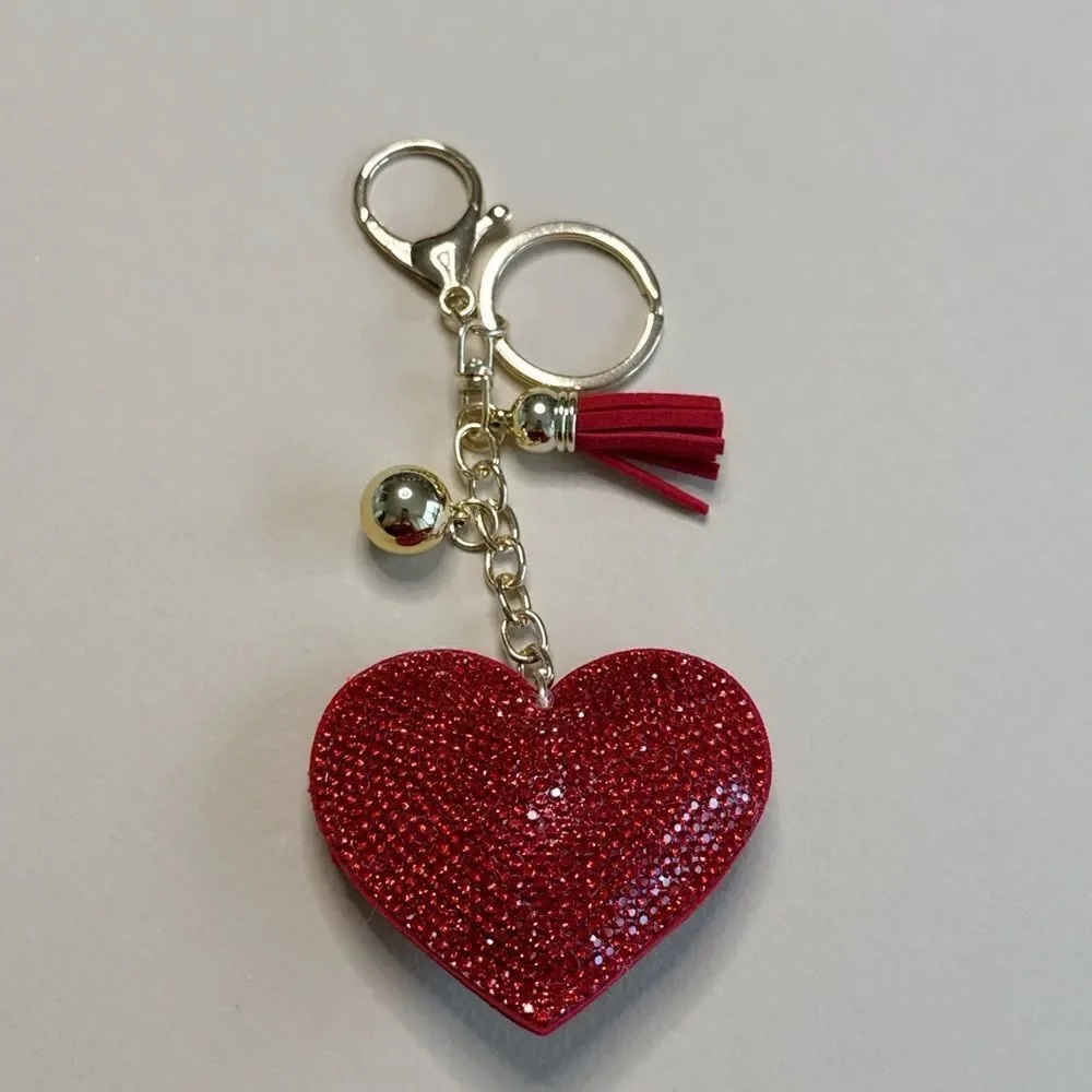 Elegant Red Heart Keychain Accessory S1041